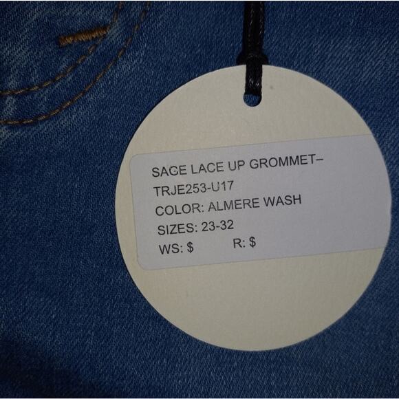NWT Tularosa "Sage Lace Up Grommet" Jean Size 26 - Picture 4 of 5